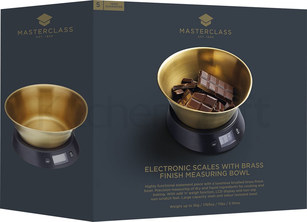 MasterClass Electronic Scales with Brass Finish Bowl