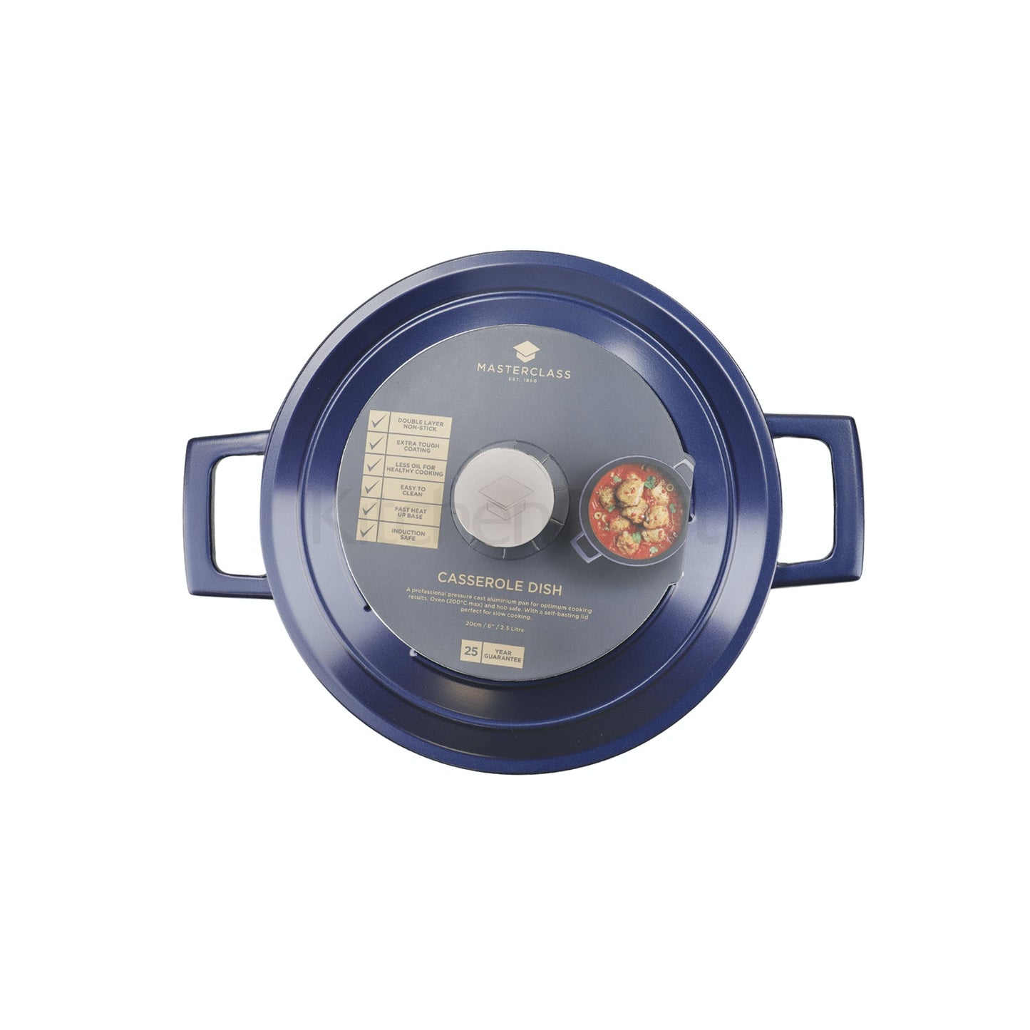 MasterClass Large Casserole Dish with Lid 5L