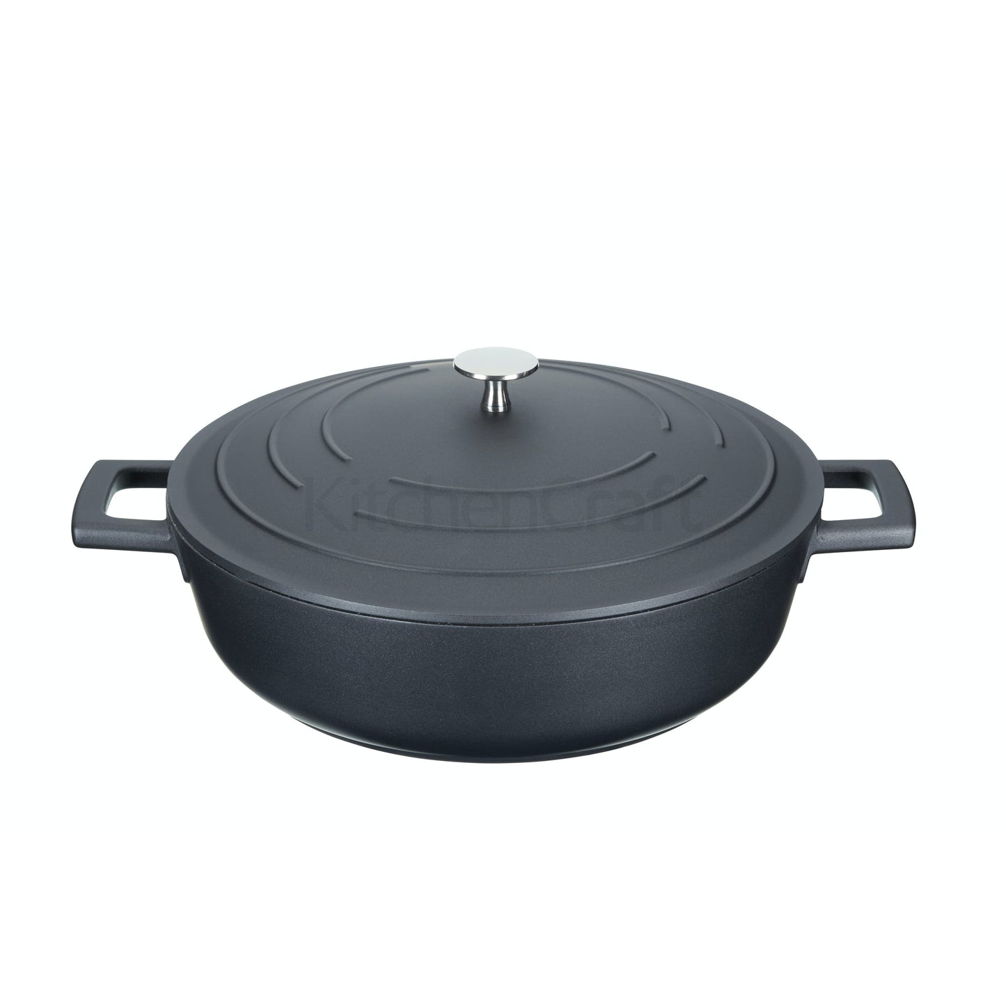 MasterClass Cast Aluminium Shallow Casserole Dish with Lid 4L