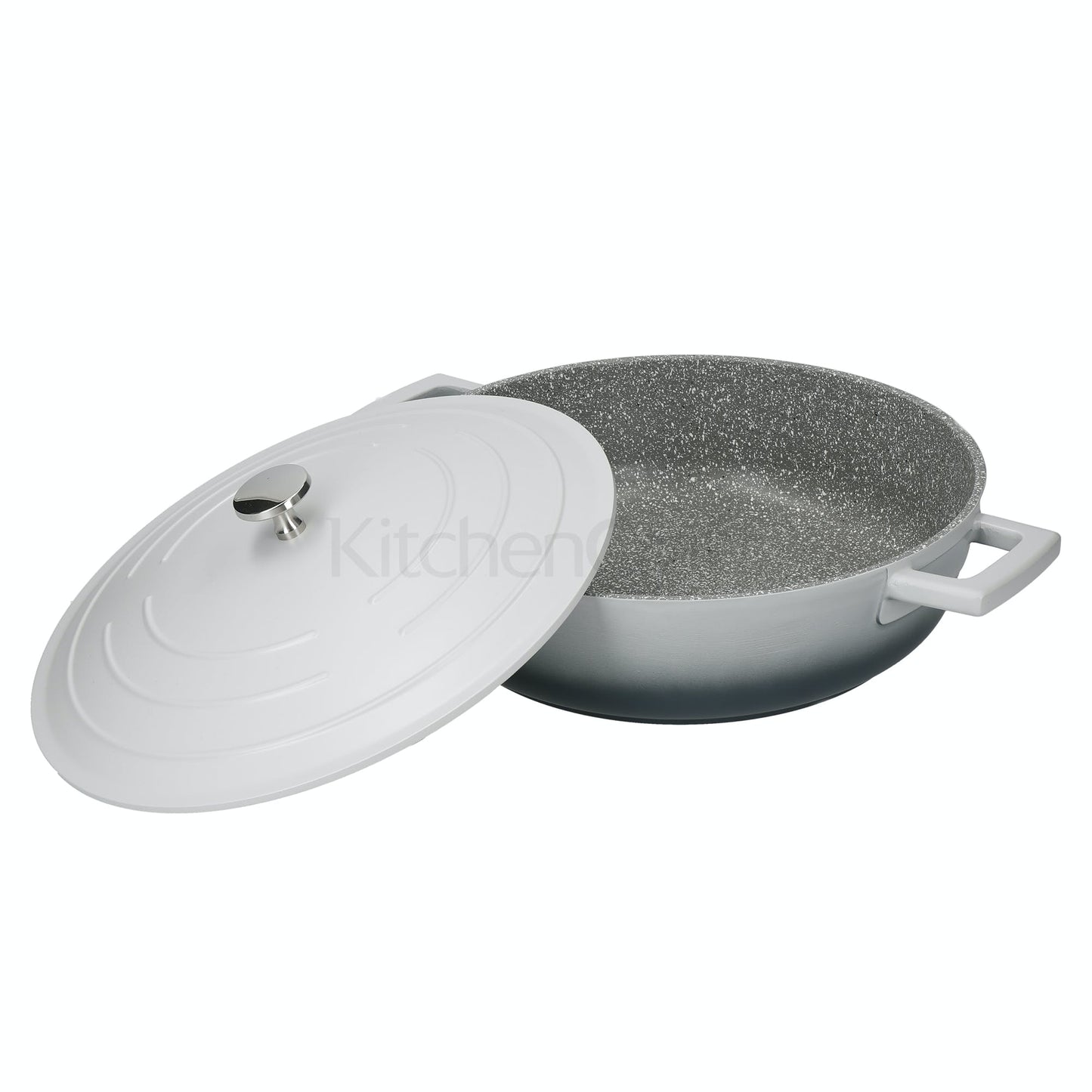 MasterClass Cast Aluminium Shallow Casserole Dish with Lid 4L