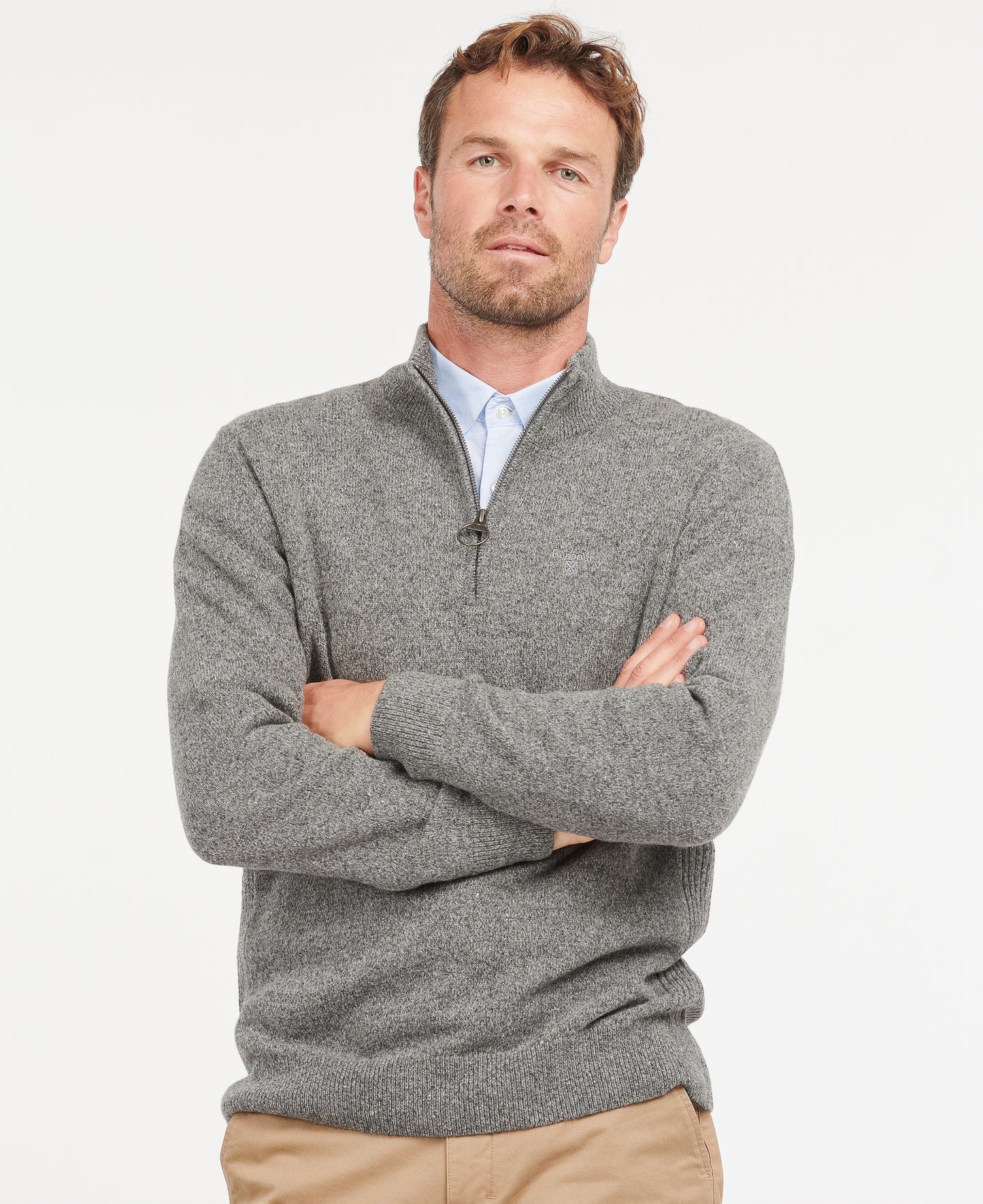 Barbour Tisbury Half-Zip Jumper - Grey