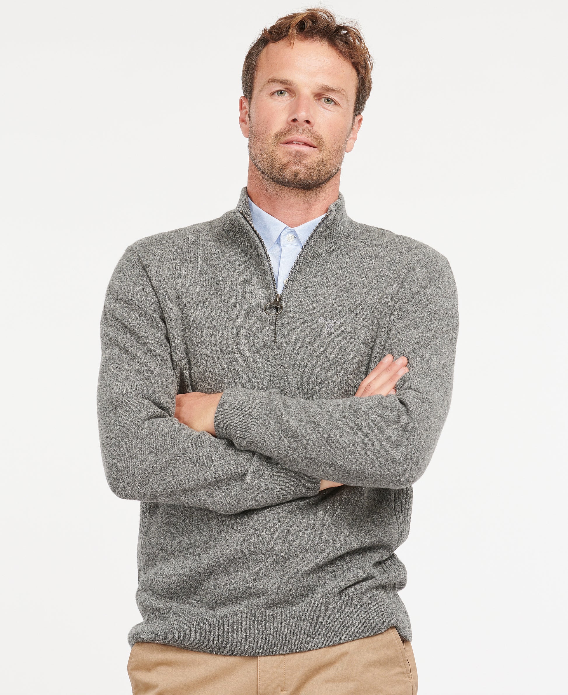 Barbour Tisbury Half-Zip Jumper - Grey