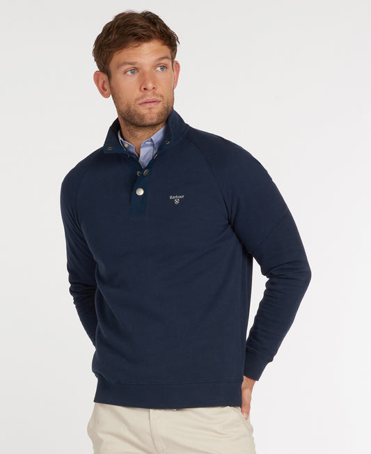 Barbour Sweat Half Snap Sweatshirt - Navy
