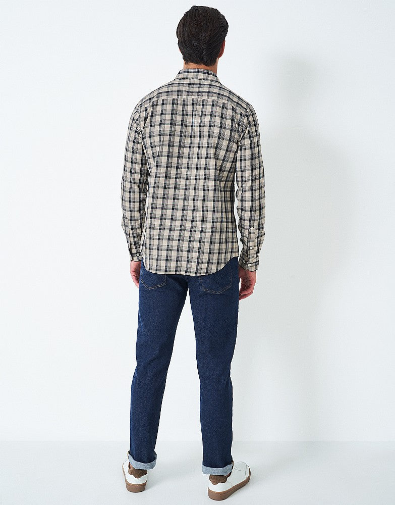 Crew Clothing Marl Brushed Fleece Check Shirt