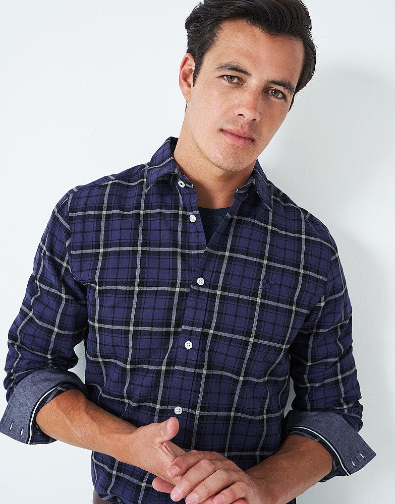 Crew Clothing Brushed Fleece Grindle Check Shirt