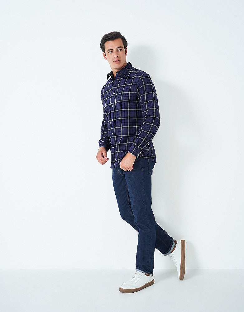 Crew Clothing Brushed Fleece Grindle Check Shirt