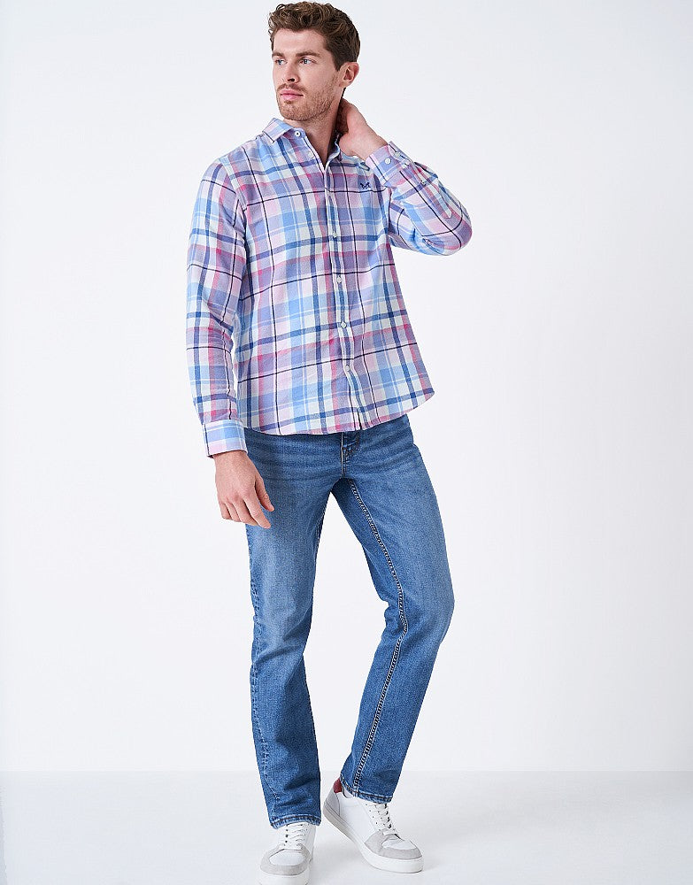 Crew Clothing Brushed Flannel Oversized Check Shirt