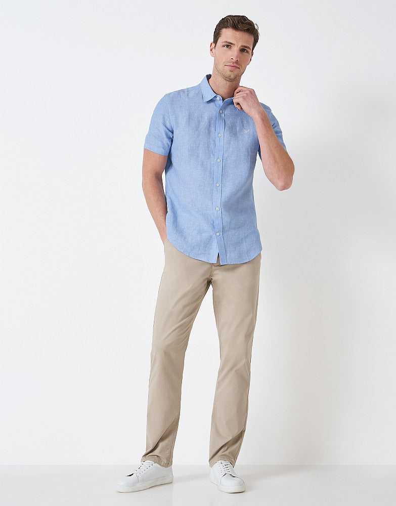 Crew Clothing Short-Sleeve Linen Shirt