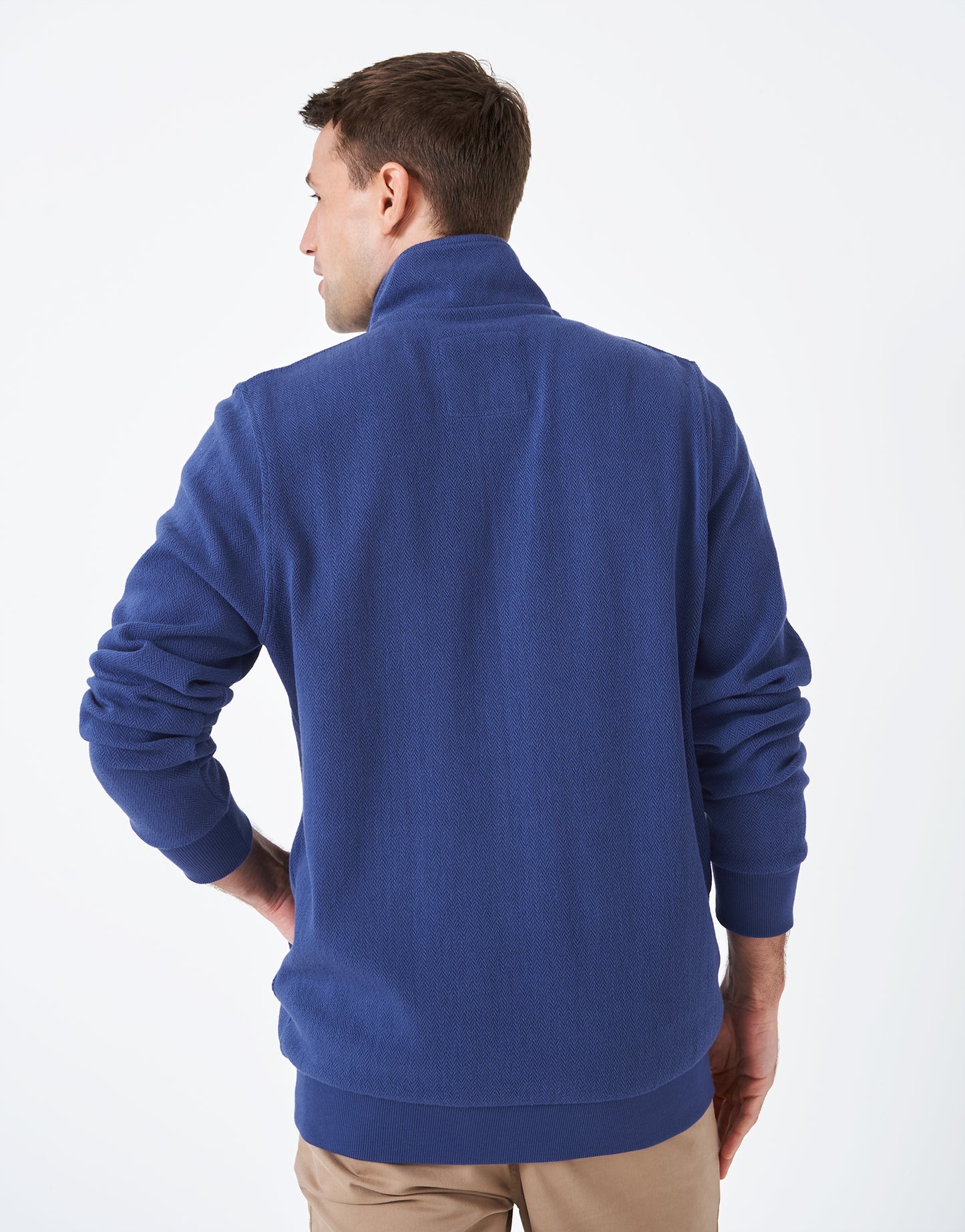 Crew Clothing Herringbone Zip Through Sweatshirt