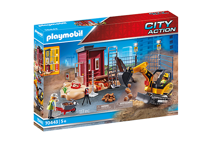 Playmobil City Action Mini Excavator with Building Section