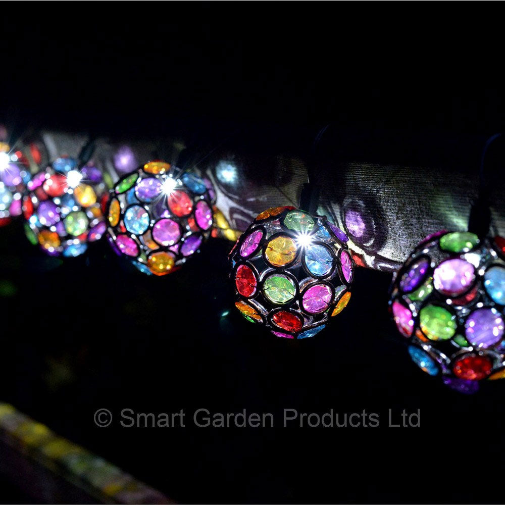 Smart Solar 10 Multi Glow Gem String Lights