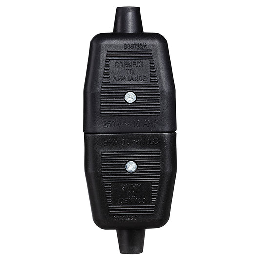 Permaplug NC102B In Line Connector 2Pin Rubber Black