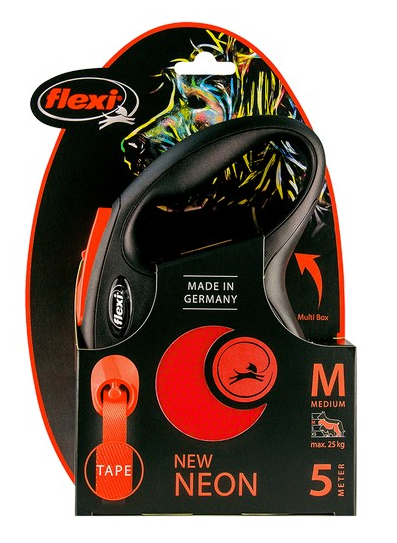 Flexi Lead Neon Medium Tape 5m Orange