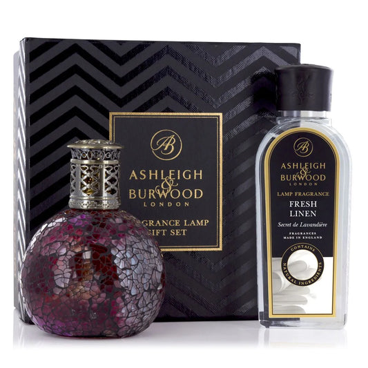 Ashleigh & Burwood Gift Set Rose Bud Lamp & Fresh Linen 250ml