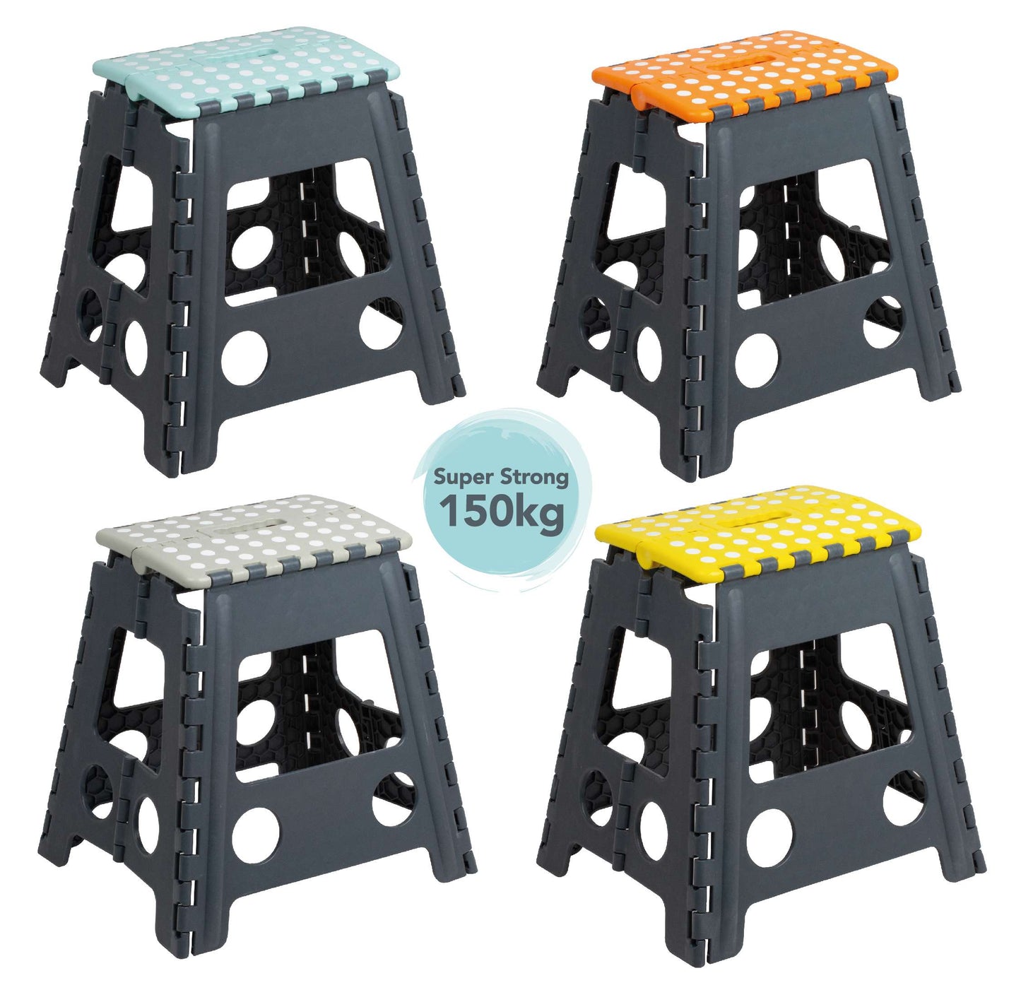 Wham Tall Folding Step Stool - Assorted Colours