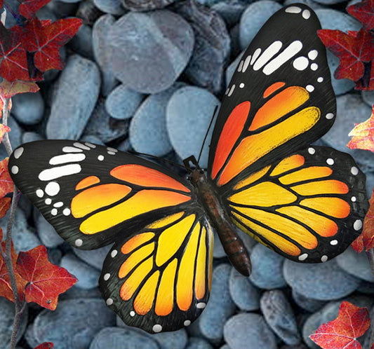 Primus Large Metal 3D Orange Butterfly