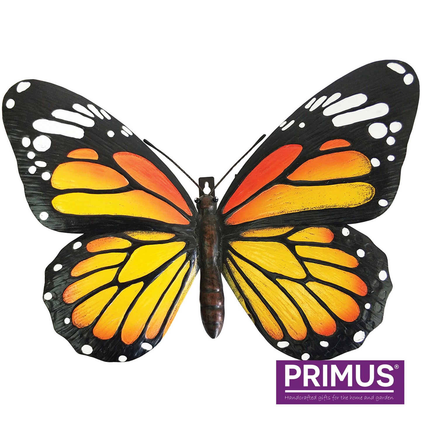 Primus Large Metal 3D Orange Butterfly