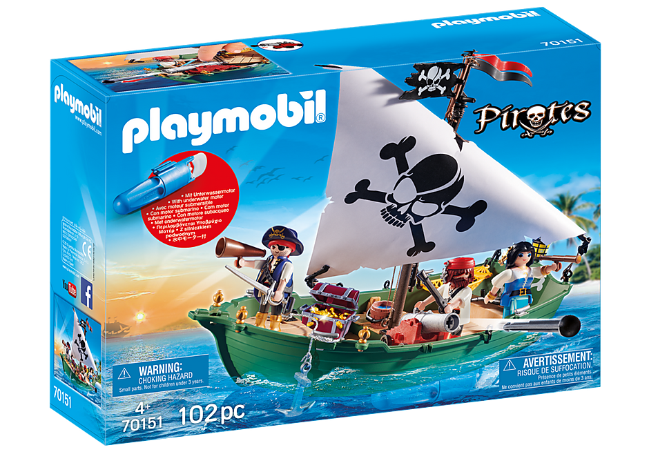 Playmobil Pirate Ship with Underwater Motor