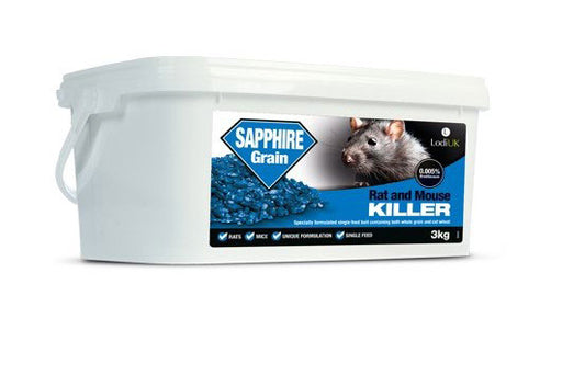 Lodi Sapphire Rat Bait Grain Mix of Whole & Cut Wheat 3kg