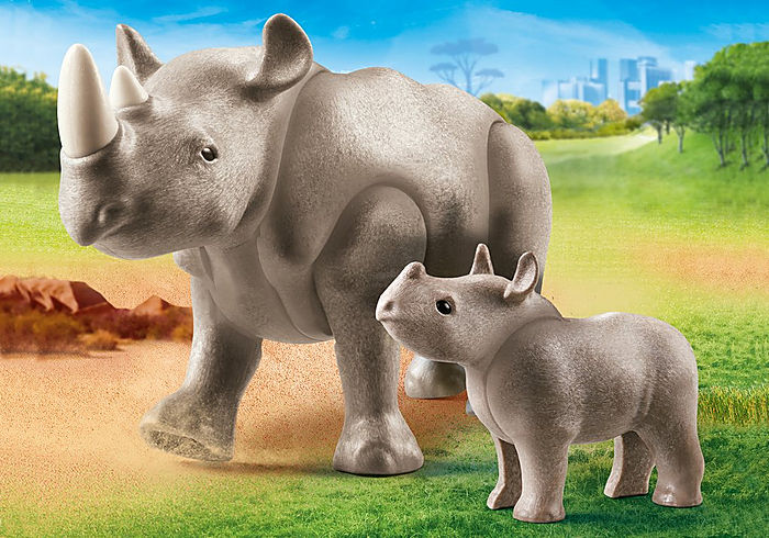 Playmobil Family Fun Rhino with Calf