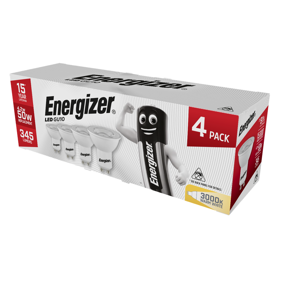 Energizer LED GU10 Cool White 50W 4-Pack