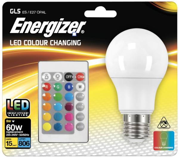 Energizer S14542 Colour Changing E27 GLS LED RGB+W Remote Control