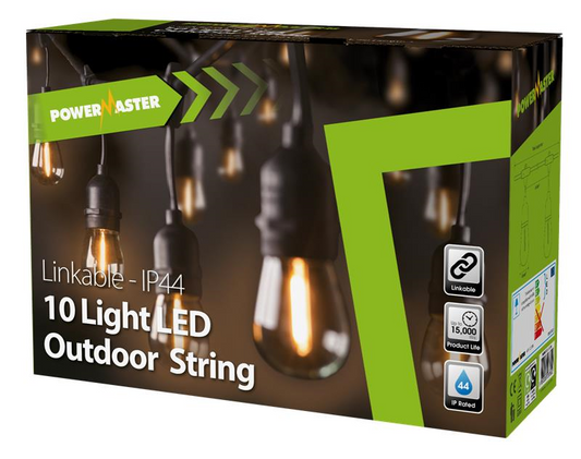 Powermaster 10 Light Filament LED IP44 Festoon String