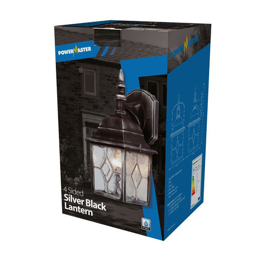 Powermaster 4 Sided Lantern - Leaded/Silver Black