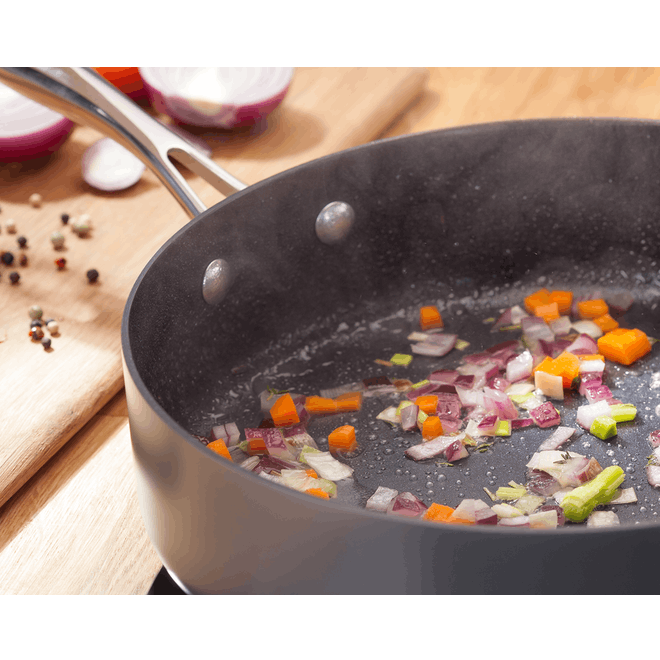 Stellar Hard Anodised Non-Stick Saute Pan with Lid 30cm