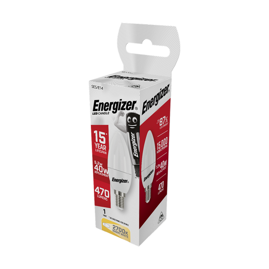 Energizer LED Candle Opal SES/E14 Warm White 470lm 40W