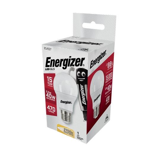 Energizer LED GLS Opal ES/E27 Warm White 470lm 40W