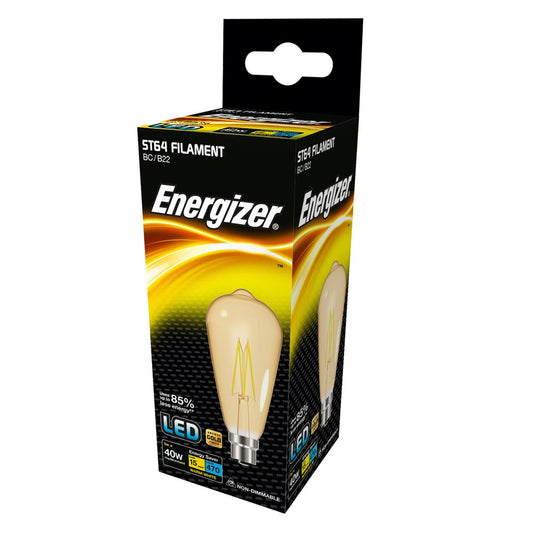 Energizer LED ST64 Filament Gold 470LM 5W B22 (BC) Warm White