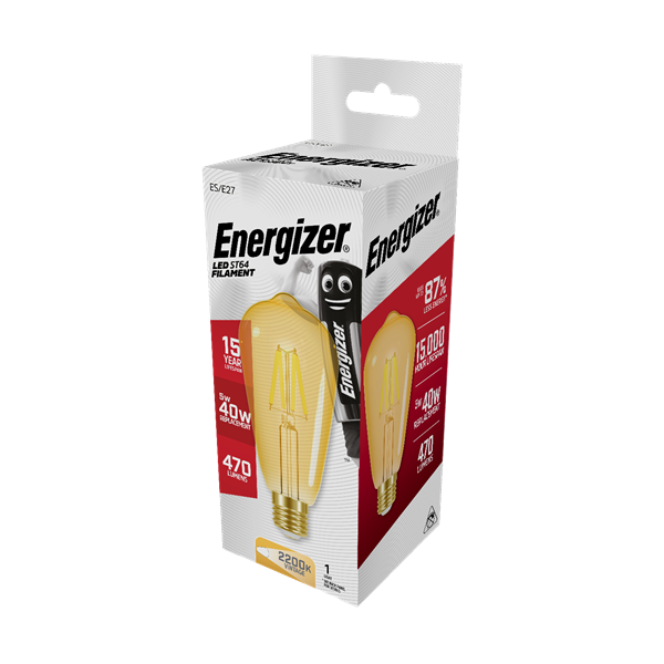 Energizer LED ST64 Filament Gold 470LM 5W E27 (ES) Warm White