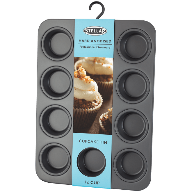 Stellar Hard Anodised Cupcake/Muffin Tin
