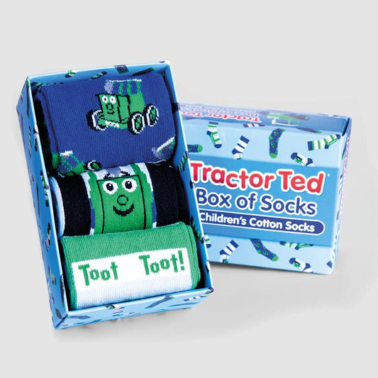 Tractor Ted Box of Socks - Blue