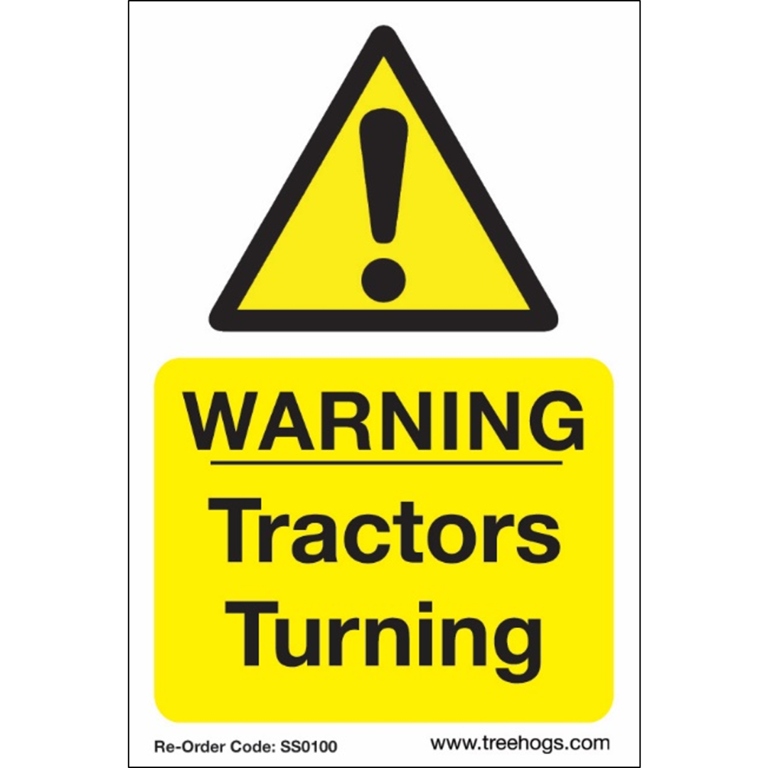 Arbortec SS0100 Corex Safety Sign Warning Tractors Turning