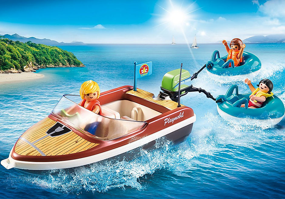 Playmobil Family Fun Speedboat with Tube Riders