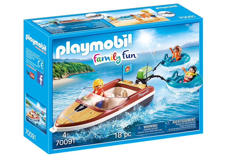 Playmobil Family Fun Speedboat with Tube Riders