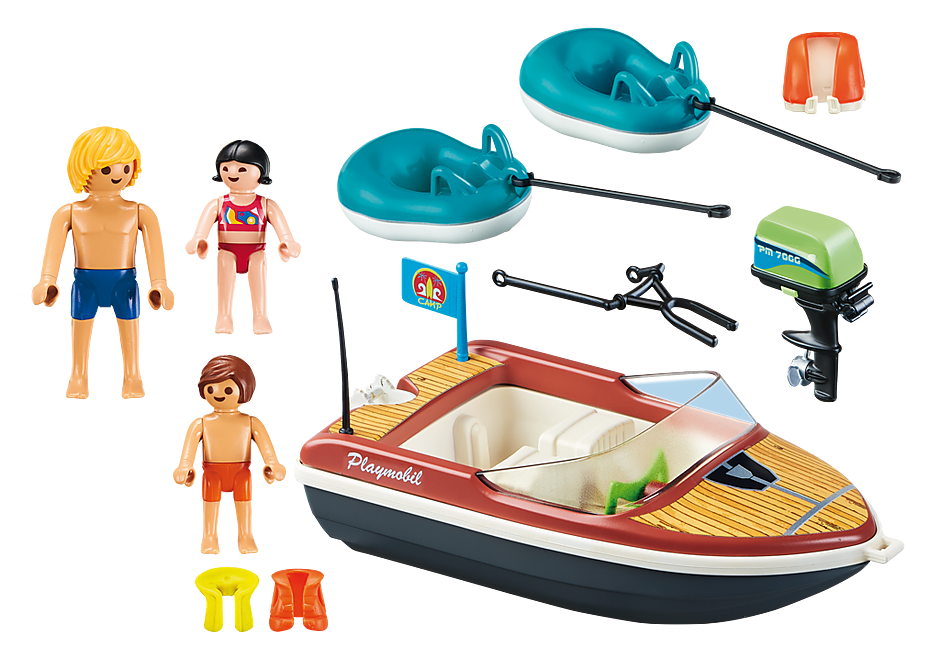 Playmobil Family Fun Speedboat with Tube Riders