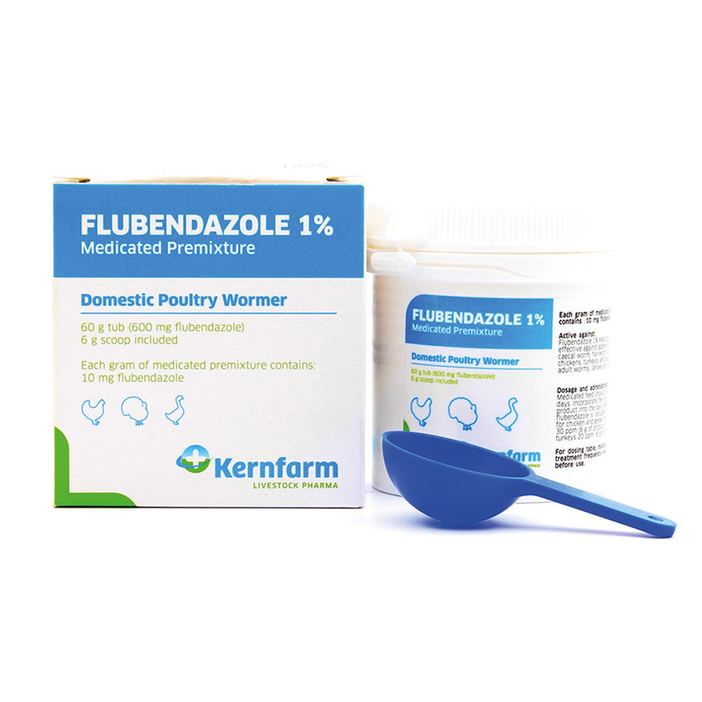 Kernfarm Flubendazole 1% Domestic Poultry Wormer 60g
