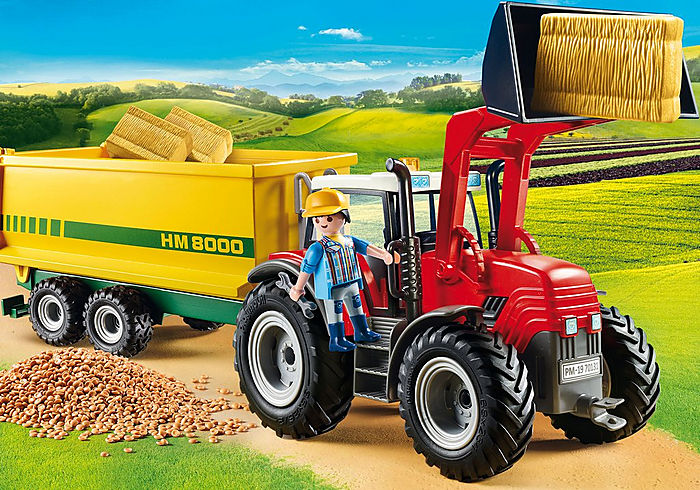Playmobil Country Tractor with Feed Trailer