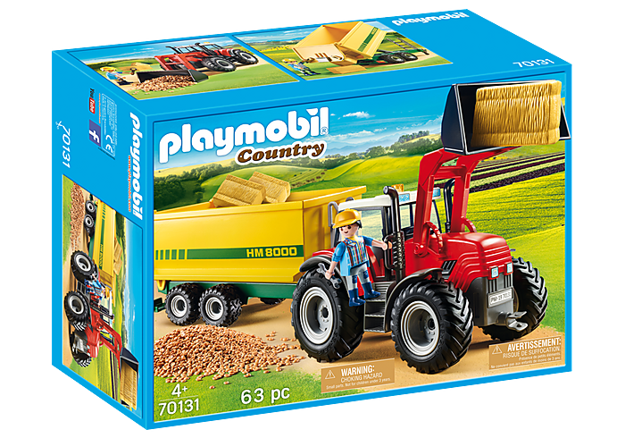 Playmobil Country Tractor with Feed Trailer