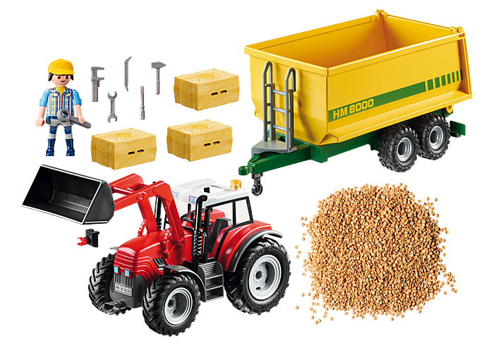 Playmobil Country Tractor with Feed Trailer