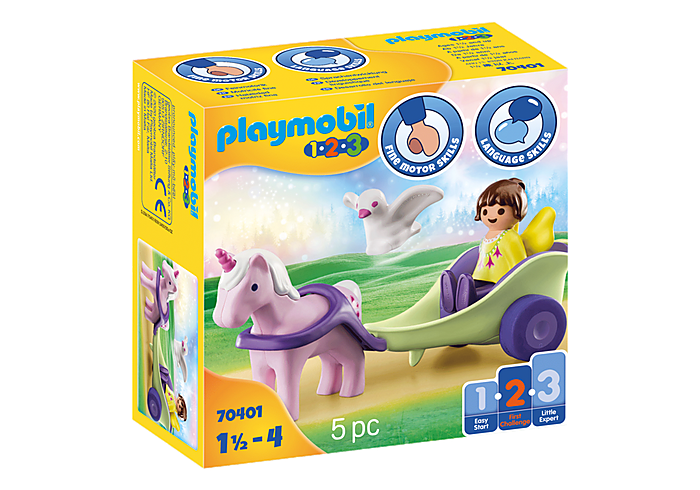 Playmobil 1.2.3 Unicorn Carriage with Fairy