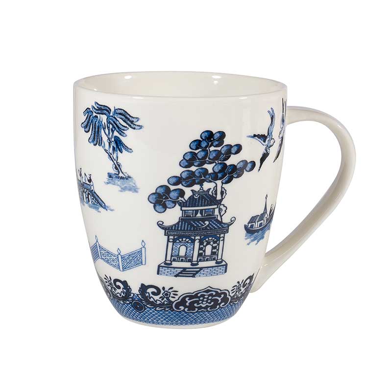 Queens by Churchill Blue Willow White Crush Mug