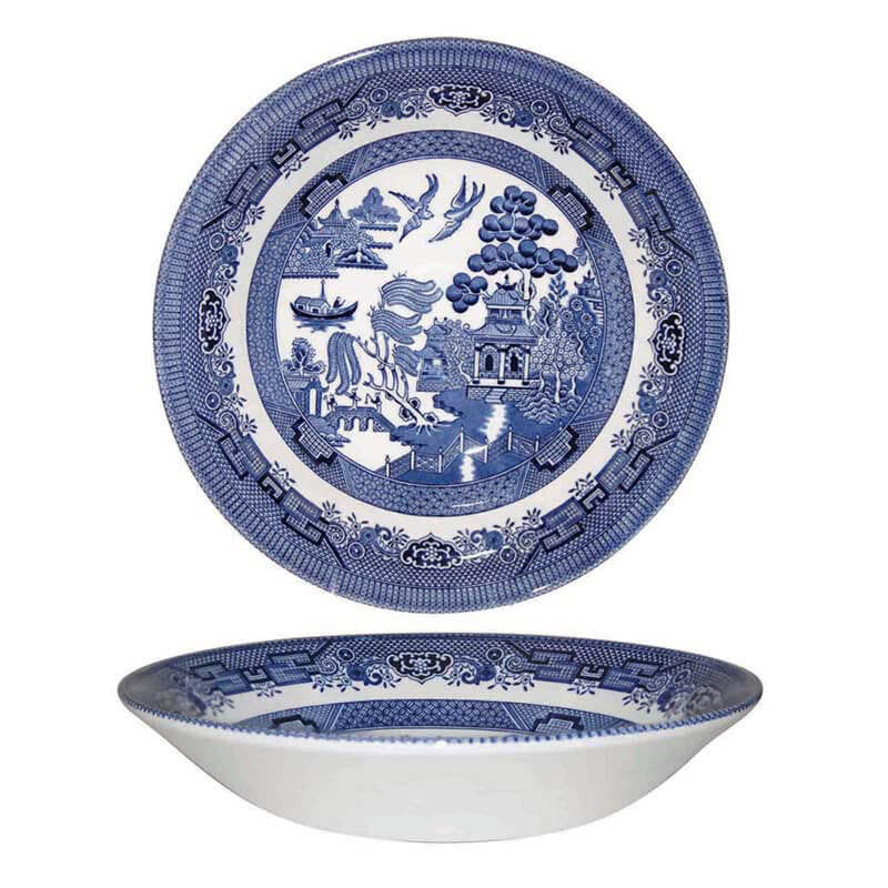 Queens by Churchill Blue Willow Coupe Bowl