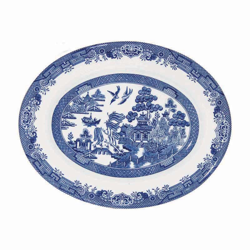Queens by Churchill Blue Willow Oval Dish