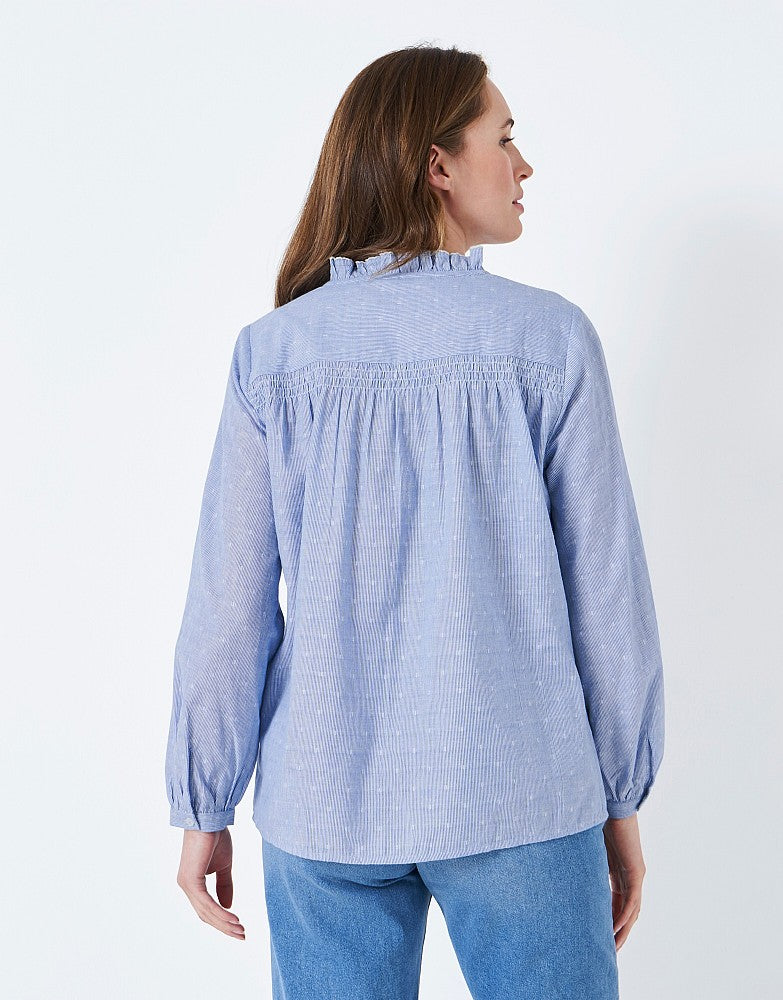 Crew Clothing Ines Blue Stripe Blouse