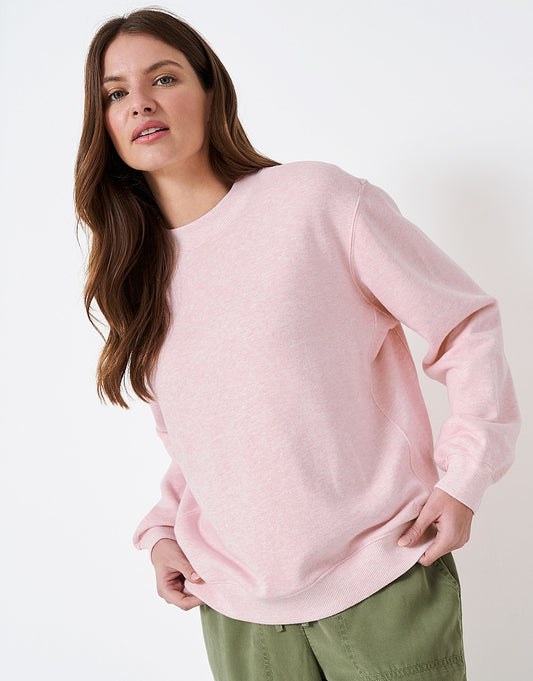 Crew Clothing Essential Oversized Sweatshirt - Pink Marl