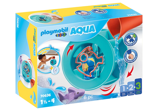 Playmobil 1.2.3 Water Wheel with Baby Shark 70636